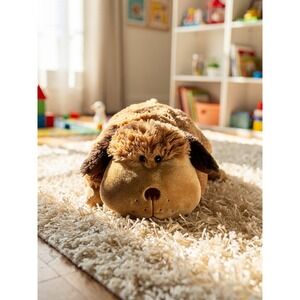 Pillow Pets Snuggly Puppy Dog Plush Brown Stuffed Animal Travel Pillow 18 inch